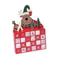thumbnail image 2 of Calendario de madera de 24 días de Adviento con cajones de almacenamiento Patrón de reno Organizador de dulces Rellenable para la decoración de Colco Calendario de adviento, 2 of 8
