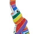 thumbnail image 4 of 6" x 59" Multi Colored Wood Striped Elephant Sculpture, by DecMode, 4 of 7