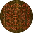thumbnail image 1 of Ahgly Company Indoor Round Abstract Yellow Modern Area Rugs, 8' Round, 1 of 4