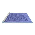 thumbnail image 2 of Ahgly Company Machine Washable Indoor Round Abstract Blue Modern Area Rugs, 5' Round, 2 of 4