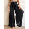 thumbnail image 4 of SOMER Pants for Women Flowy Dressy Pant Casual Wide Leg Palazzo Pants Elastic High Waist with Pocket BlackSummer, 4 of 11