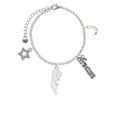 thumbnail image 2 of Delight Jewelry Silvertone Large White Enamel Angel Wing Silvertone Dream Big Charm Bracelet, 7.5+2" Extender, 2 of 4