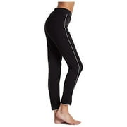 1pc Hue Women's Leggings Piped Polished Twill Skimmer Large BLK