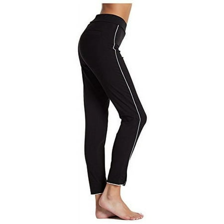1pc Hue Women's Leggings Piped Polished Twill Skimmer Large BLK