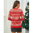 thumbnail image 4 of Festive Women's Christmas Snowflake Tree Pattern Knit Sweater, Red, 2XL, 4 of 8
