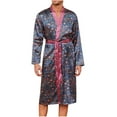 thumbnail image 2 of Wancir Men's Night Robe, Lightweight Nightgown Kimono Bathrobe Sleepwear, 2 of 5