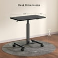 thumbnail image 2 of Mobile Standing Desk, Small Teacher Standing Rolling Desk, Portable Laptop Desk with Lockable Wheels, Computer Workstations, Adjustable Height, Black, 2 of 7