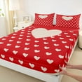 thumbnail image 3 of Manfei Love Heart Print Girl 4 Pieces Queen Sheet Sets,Happy Valentine's Day Ultra Soft Flat Sheet,Romantic Lover Couple Queen Fitted Sheet,Microfiber Bedroom Decor, 3 of 7