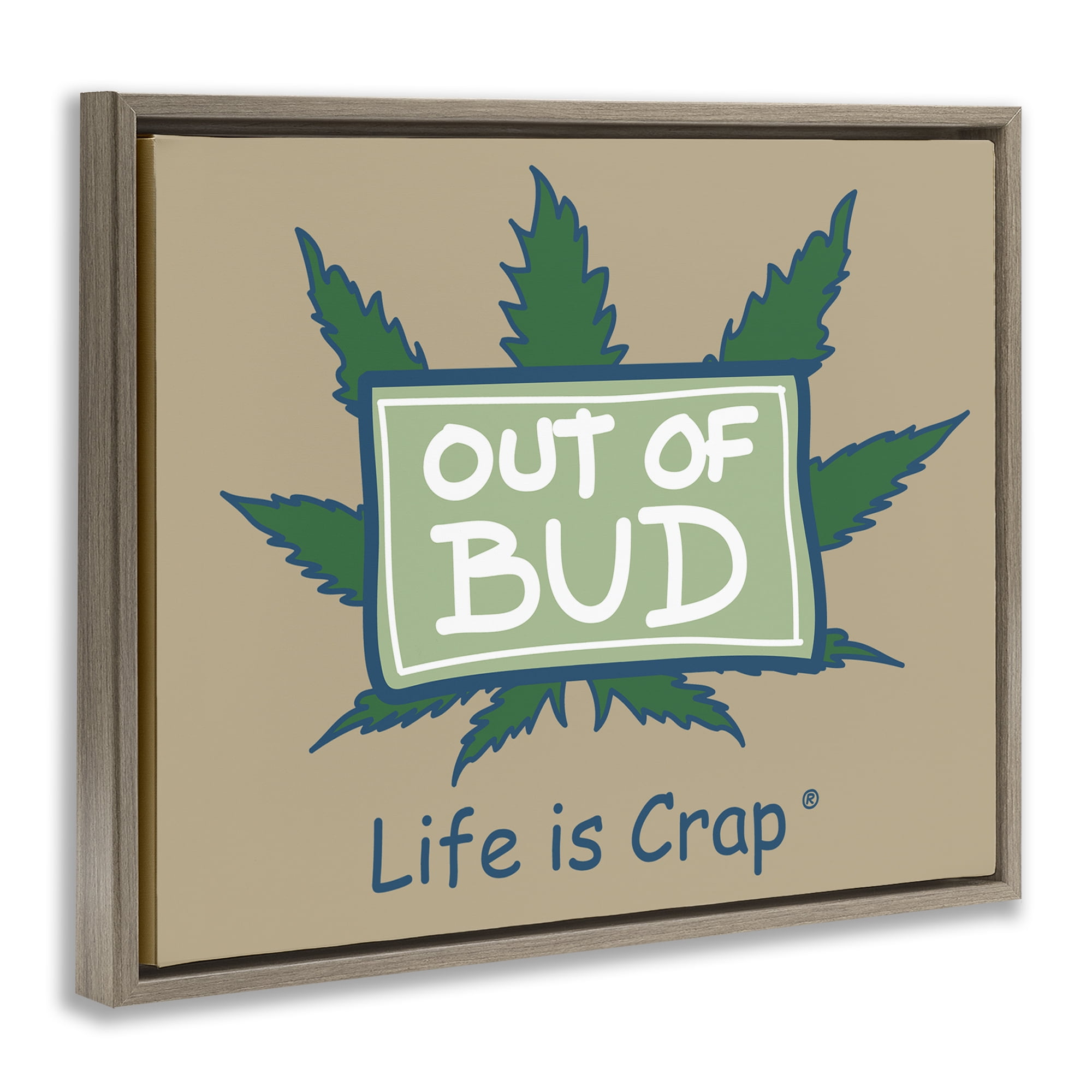 Stupell Industries Funny Out Of Bud Novelty & Humor Painting Brown Floater Framed Canvas Art Print Wall Art, 21 x 17