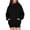 Black, variant on Yotami Oversized Hooded Sweatshirts for Women with Double Zipper, Long Sleeve Pullover Hoodies with Pocket, Lightweight Casual Tops Workout Outerwear