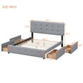 thumbnail image 2 of Harper & Bright Designs Queen Size Upholstered Platform Bed with Storage Drawers, Linen Queen Wooden Bed Frame for Bedroom, Light Gray, 2 of 11