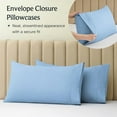 thumbnail image 6 of Luxclub Queen Cooling Sheets Set, Ultra Soft Microfiber Bedding, Deep Pocket, Wrinkle Free, Sky Blue, 4 Piece, 6 of 9