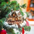 thumbnail image 5 of HCBY Christmas Ornament, Nature Vibe Snow Village Houses Ornament,Christmas Scene Village Houses Town,Log Cabin Christmas Tree Ornaments,Rustic House Figurines as Winter Wonderland Decorations, 5 of 6