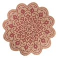 thumbnail image 1 of homeroots home decor 393695 4’ Round Tan and Red Boho Chic Area Rug, 1 of 1