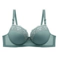 thumbnail image 2 of Swuxness Womens Underwire Support Bras, Women's Push Up Bras, Women Solid Color Underwire Low Back Support Comfortable Seamless Bra Light Blue, L, 2 of 4