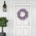 thumbnail image 3 of 30" Artificial Lavender Floral Spring Wreath with Green Leaves, 3 of 5
