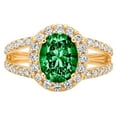 thumbnail image 7 of Halo Engagement Ring for Women - 2.6ct Simulated Emerald in 14K Yellow Gold Promise Ring, 7 of 7