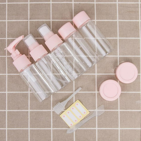 Cosmetic travel bottle, set of 10, transparent travel bottles, airplane travel set, for cosmetics, shampoo, shower gel, face cream