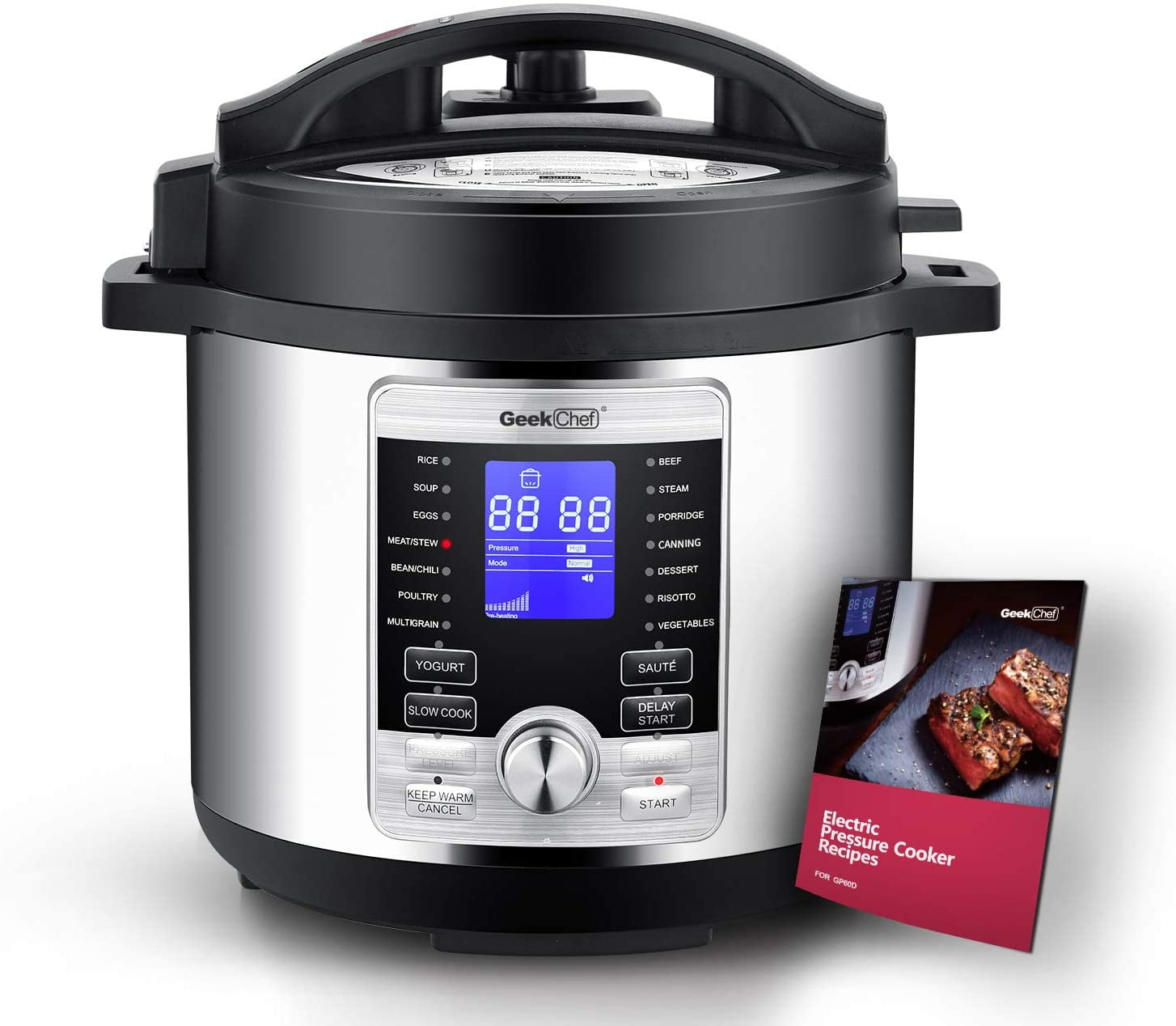 Geek Chef 6 Qt 17in1 MultiUse Electric Pressure Cooker Stainless