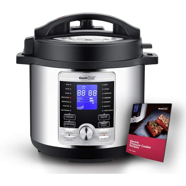 Geek Chef 6 Qt 17in1 MultiUse Electric Pressure Cooker Stainless