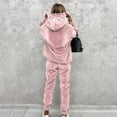 thumbnail image 5 of Women's Velvet Tracksuit Set Hoodie Sweatshirt with Pockets and Jogging Pants Warm Sweatsuit, 5 of 6