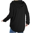 thumbnail image 3 of Plebaso Women's V Neck Hoodies Long Sleeve Casual Lightweight Pullover Drawstring Womens Sweatshirts, 3 of 7