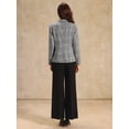 thumbnail image 5 of DARING DIVA Women's Houndstooth Plaid Blazer Business Suit Jacket 2XL Black, 5 of 7
