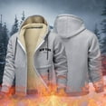 thumbnail image 2 of DHFJKG Zip Up Hoodies Jacket For Men Thermal Fuzzy Lining Pocket Hooded Drawstring Coat Warm Winter Comfort Outerwear, 2 of 7