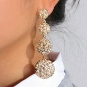 WQQZJJ Earrings For Women Christmas Sale Deals Trend Fashion Alloy Four Irregular Round Personality Gold Stud Earrings on Clearance