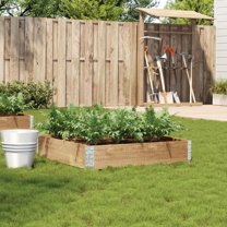 vidaXL Garden Planter Natural Wood Solid Pine Wood Medium Foldable 39.4"x39.4"