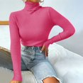 thumbnail image 2 of Women‘s Turtleneck Fall Winter Long Sleeve Sweater Jumper Warm Soft Ribbed Knitted Casual Solid Color Basic Slim Fit Pullover Tops(Coffee XL), 2 of 8