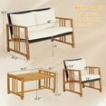 thumbnail image 3 of Costway 4PCS Patio Mix Brown Wicker Sofa Set Acacia Wood Frame with Seat & Back Cushions, 3 of 10