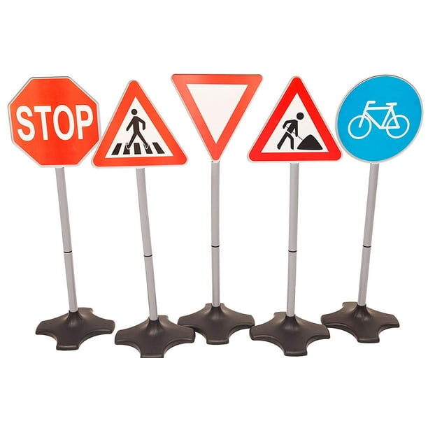 Mmp Living Road Signs Set Of 5 Stop Yield Crosswalk Construction Bicycle Over 2 Feet Tall Walmart Com