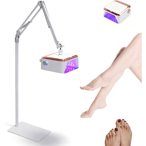 Nail Lamp Floor Stand, 360° Adjustable Pedicure Light Stand with Heavy Duty Base, Digital Display, Compatible with Most Gel Curing Lamps for Salon Home