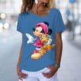 thumbnail image 1 of Tee Shirt Femme Oblique V-neck Women Clothes Summer Casual Disney Mickey Mouse Tshirts Short Sleeve Tops Korean Woman Y2k TopsXL Gao Jinjia LED, 1 of 2