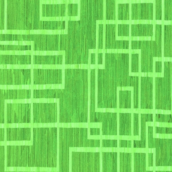 Ahgly Company Indoor Square Abstract Green Modern Area Rugs, 3' Square