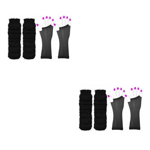 Minnieouse Guante de rejilla Adorno de vestimenta elegante Traje Guantes largos Accesorio de ropa Adornos de mano Suministros para fiestas Negro Negro 2piezas