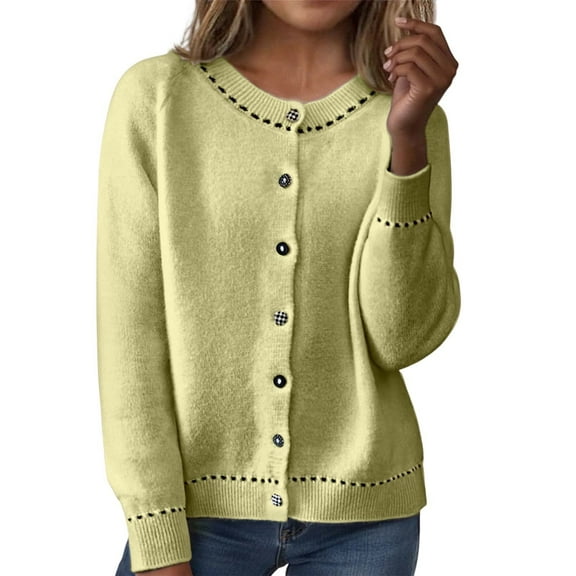 XIAOCHA Womens Cardigan Casual Lightweight Soft Knit Cardigan Sweater Loose Fit Long Sleeve Button Front Open Coat Top Versatile Outwear