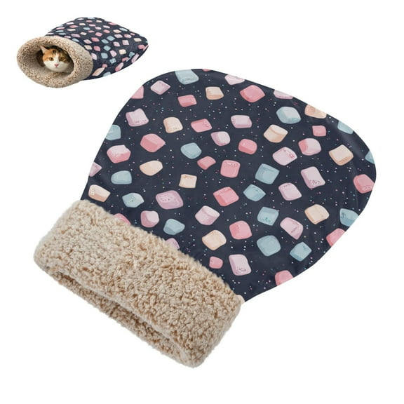 Winter Cat Sleeping Bag For Indoor Pet Sleeping Bag 18.9'x22.8' Sweet Puffed Candy