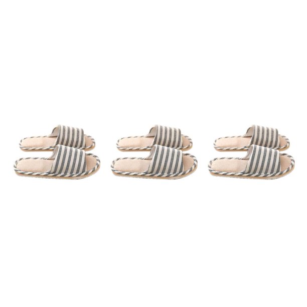 Pantuflas Minnieouse Lino Algodón Punta Abierta Antideslizantes Cómodas Interiores Exteriores 36/37 38/39 40/41 42-44