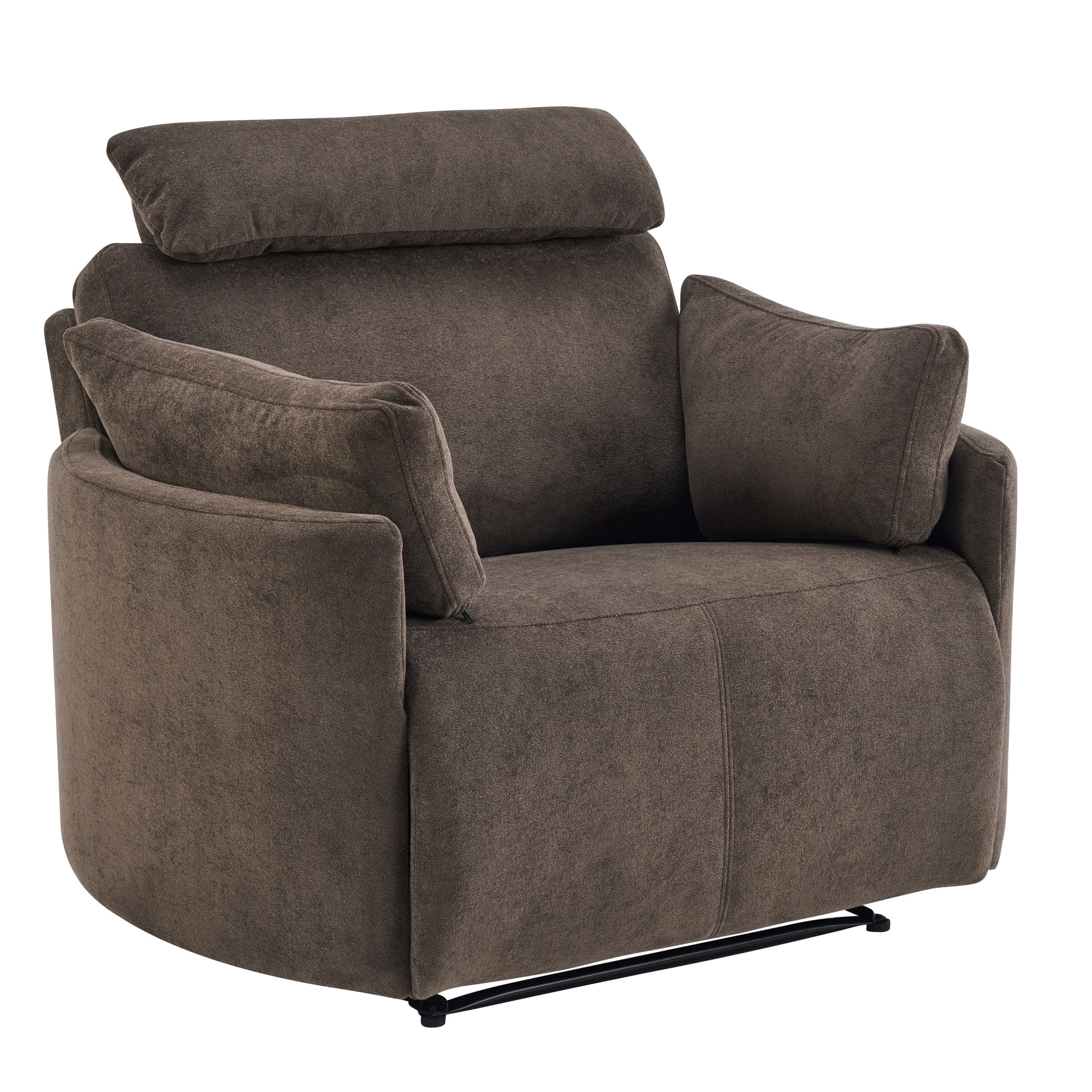 Christopher Knight Home Modern Oversized Manual Recliner Chair with Adjustable Headrest and Pillows, Brown