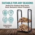 thumbnail image 3 of Porte-bûches de Foyer, Étagère à Bois à 2 Tablettes pour Usage Intérieur/extérieur, Étagère de Rangement en Bois Robuste Supporte 220 Lb, Comprend des Outils et des Accessoires pour Foyer, 3 of 8