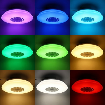 100w Ceiling Light With Bluetooth Speaker Dimmable Rgb Color Changing Led Flush Mount For Living Room Bedroom Kids Lights Smartphone App Control Romote Canada 100w Ceiling Light With Bluetooth, Color Led Ceiling Lights
