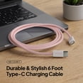 thumbnail image 3 of Powertek Fashion USB-C to USB-C Cable 6ft Pink, 60W Fast Charging Type-C Braided Cable for iPhone 15 and Newer, Galaxy, iPad, Tablets & USB-C Devices, 3 of 8