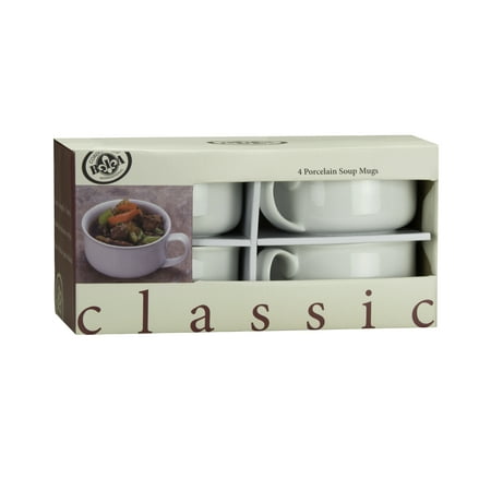 Bia Cordon Bleu Microwave Safe Mug - BIA Cordon Bleu Classic Rim 20-Ounce Soup Mugs - Set of 4