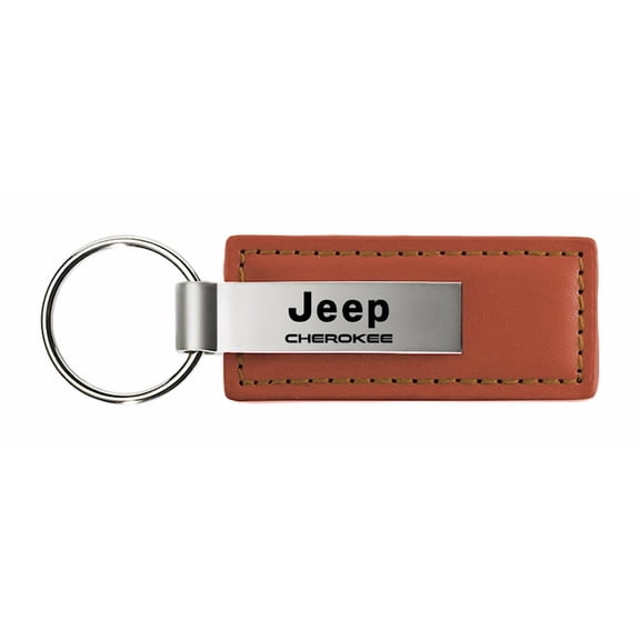 Jeep Cherokee Keychain & Keyring - Brown Premium Leather