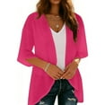 thumbnail image 4 of Daiosportswear Women'S Chiffon Kimono Loose Casual Open Front Cover Ups,Cover-Up for Women Hot Pink L(L), 4 of 8
