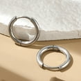 thumbnail image 2 of 10pairs Tarnish Resistant 202 Stainless Steel Huggie Hoop Earrings Hypoallergenic Earrings with 316 Surgical Stainless Steel Pin Stainless Steel color 12 Gauge 14x2mm Pin: 1mm Inner Diameter: 10mm, 2 of 3