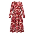 thumbnail image 7 of Nuoqisi Long Sleeve Women's Dress Casual Midi Tshirt Dresses Empire Waist Summer Semi-Formal Boho Beach Sundress, 7 of 7