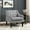 Gray, variant on Blue Polyester Fabric Accent Chair | Enhances Contemporary Living Space | Attached Back Cushion for Support